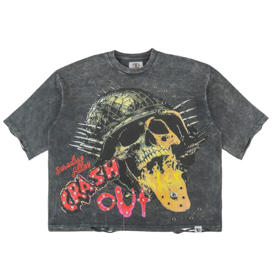 FROST CRASH OUT CROPPED TEE-BLACK by Frost Originals