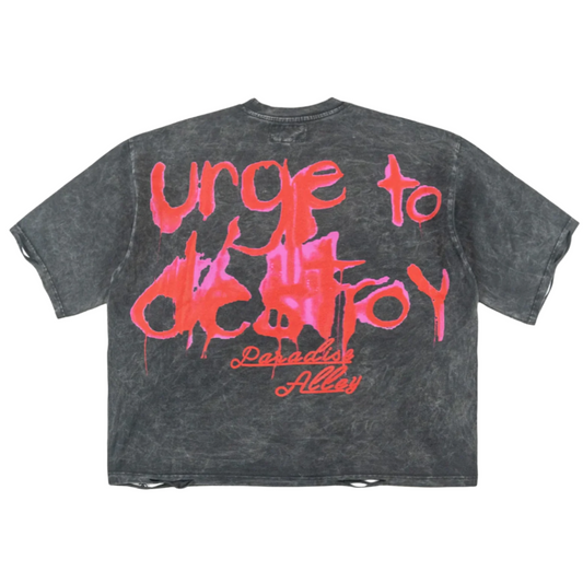 FROST CRASH OUT CROPPED TEE-BLACK by Frost Originals