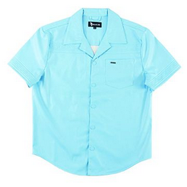 MAKOBI BELLUCCI LEATHER SHIRT-SKY BLUE