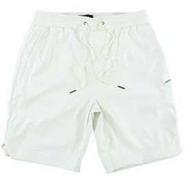 MAKOBI BELLUCCI LEATHER SHORTS-WHITE