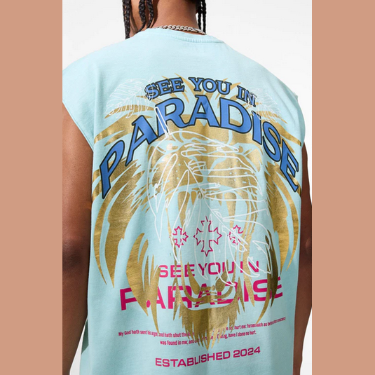 PARADISE MUSCLE SHIRT-SKY BLUE