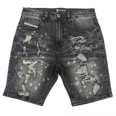 MAKOBI DENIM SHORT-BLACK