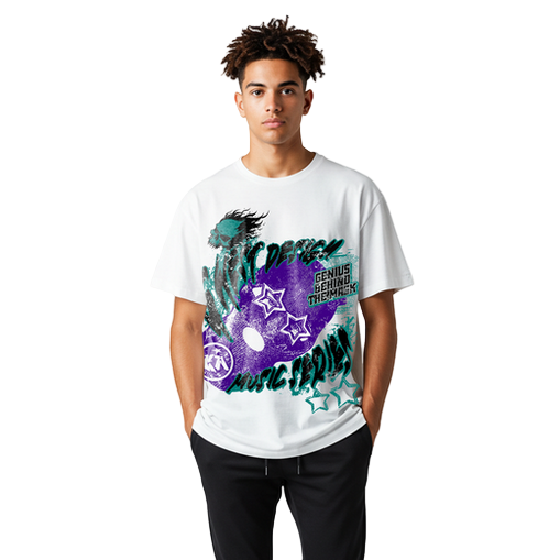 G WEST GRAPE INSPIRED TEE-TEAL/PURPLE