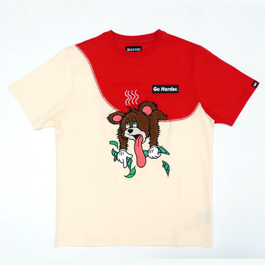 MAKOBI GO HARDER TEE RED/CREAM