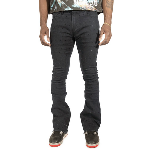 FROST DIAMOND FLARE PANTS-BLACK