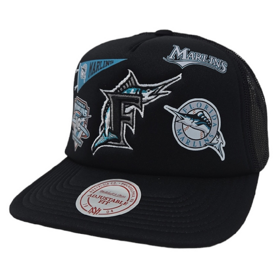 MITCHELL AND NESS TRUCKER SNAPBACK MARLINS