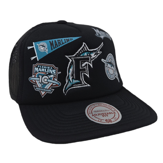 MITCHELL AND NESS TRUCKER SNAPBACK MARLINS