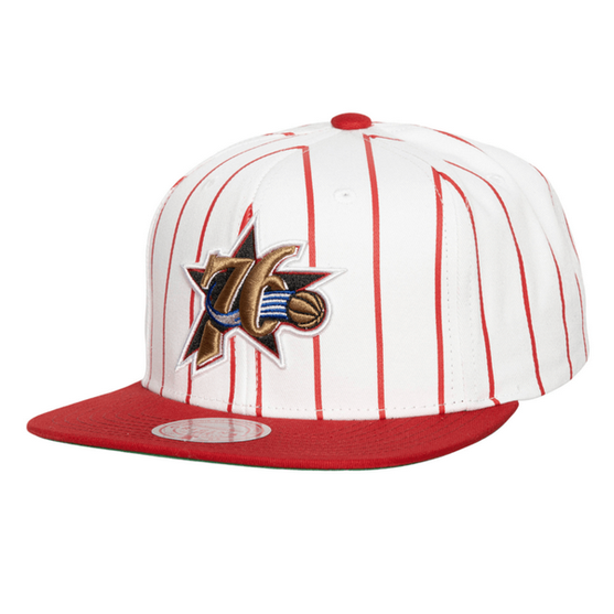 MITCHELL AND NESS NBA RETRO PINSTRIPE SNAPBACK 76ERS
