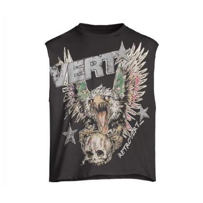 RETROVERT GREY CUT-OFF FALCON SKULL