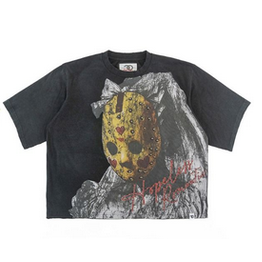 FROST HOPELESS ROMANTIC CROP TEE-BLACK FADE