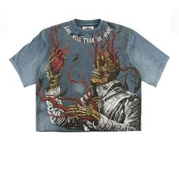 FROST HEARTLESS CROP TEE-BLUE FADE