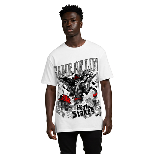 G WEST GAME OF LIFE TEE-WHITE/RED
