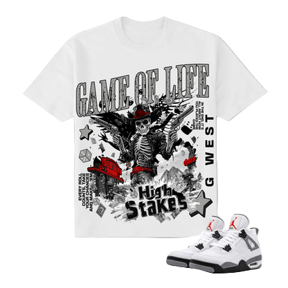 G WEST GAME OF LIFE TEE-WHITE/RED