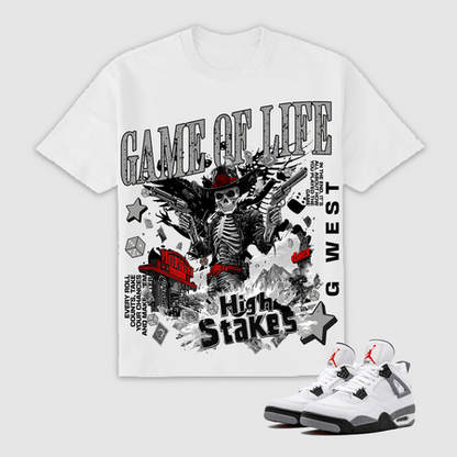 G WEST GAME OF LIFE TEE-WHITE/RED