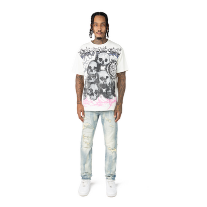 SMOKE RISE FASHION T-SHIRT-CREAM