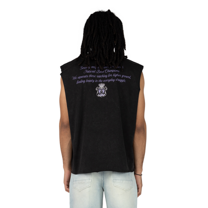 SMOKE RISE RHINESTONE TANK TOP-BLACK/PURPLE by SMOKE RISE