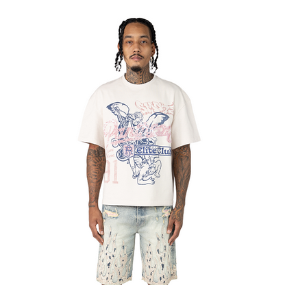SMOKE RISE FASHION T-SHIRT-CREAM