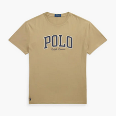 POLO RALPH LAUREN LOGO TEE NAVY/TAN