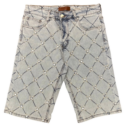WAIMEA DIAMOND DENIM SHORTS by WAIMEA