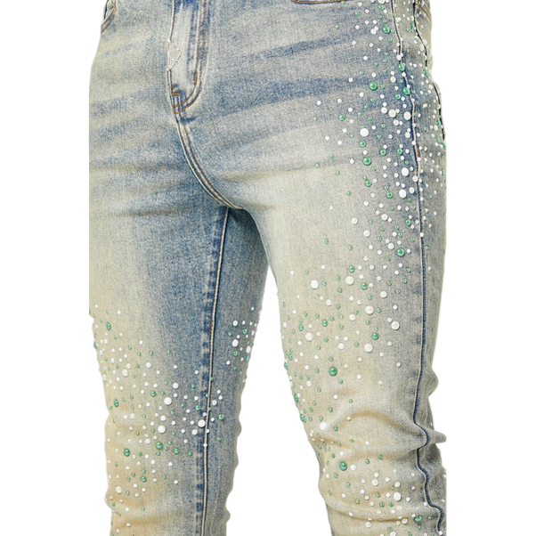 GUAPI Vintage Olive Pearls Denim