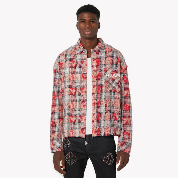 GUAPI Vintage Red Stars Flannel
