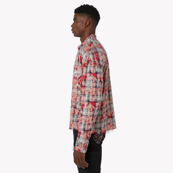 GUAPI Vintage Red Stars Flannel