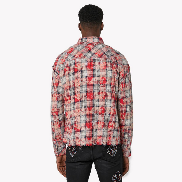 GUAPI Vintage Red Stars Flannel