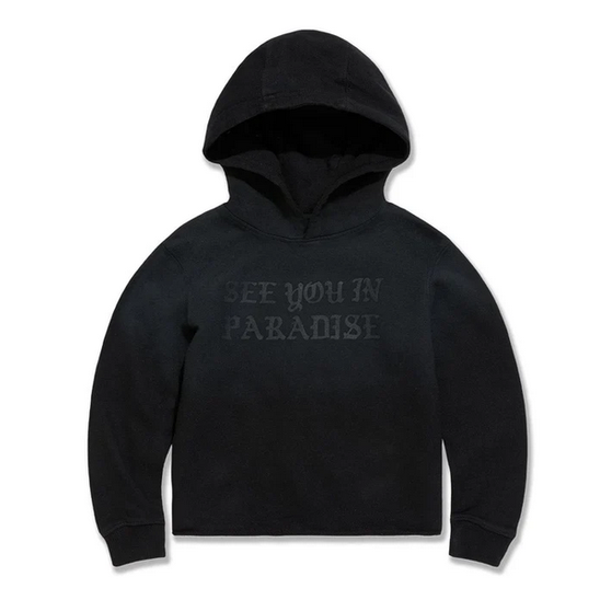 JORDAN CRAIG Kids York Cropped Pullover Hoodie-BLACK