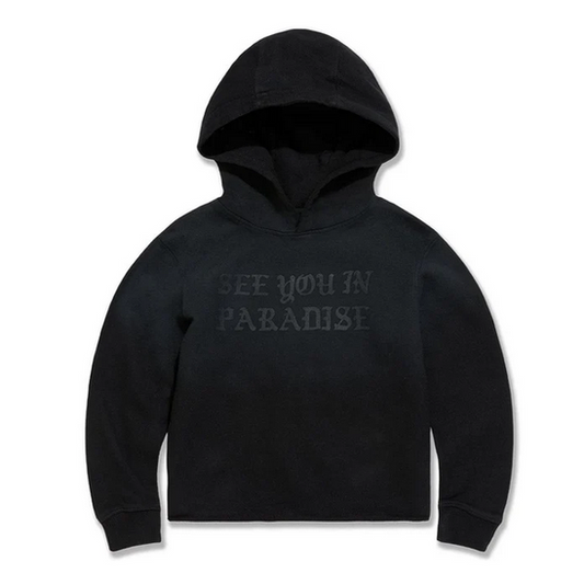 JORDAN CRAIG Kids York Cropped Pullover Hoodie-BLACK by Jordan Craig