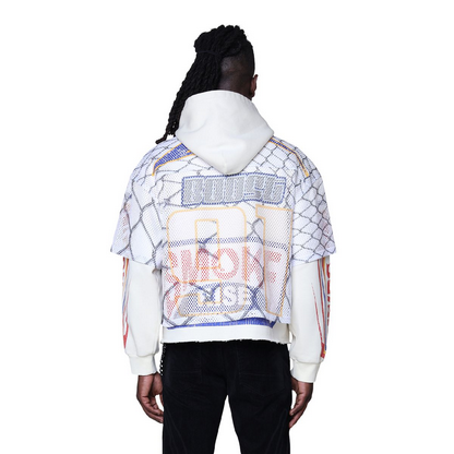 SMOKE RISE FIELD FLEECE 2FER HOODIE-CREAM