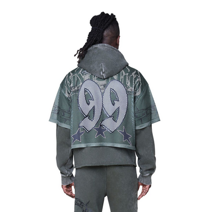 SMOKE RISE LUXE CLUB MESH 2-FER HOODIE-MOSS