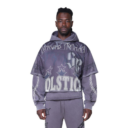 SMOKE RISE LUXE CLUB MESH 2-FER HOODIE-TALON by SMOKE RISE