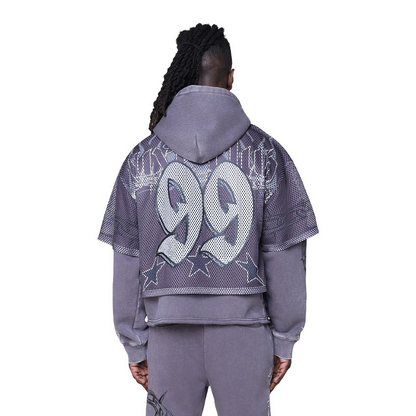 SMOKE RISE LUXE CLUB MESH 2-FER HOODIE-TALON by SMOKE RISE