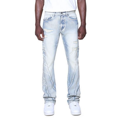 SMOKE RISE BARBWIRE RHINESTONE JEAN-CASCADE BLUE