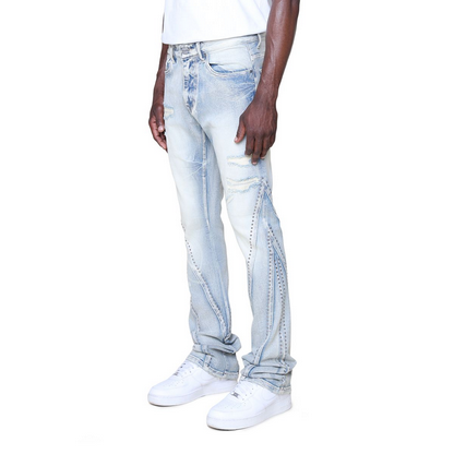 SMOKE RISE BARBWIRE RHINESTONE JEAN-CASCADE BLUE