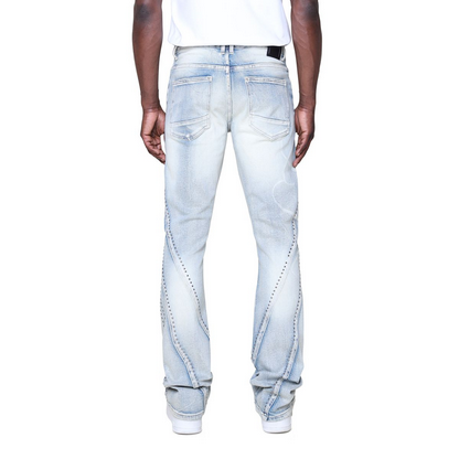 SMOKE RISE BARBWIRE RHINESTONE JEAN-CASCADE BLUE