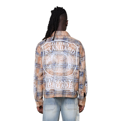 SMOKE RISE GRANDEUR PLAID WOVEN SHIRT-BRONZE