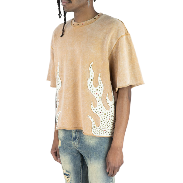 REBEL FIREFEST T-SHIRT-KHAKI