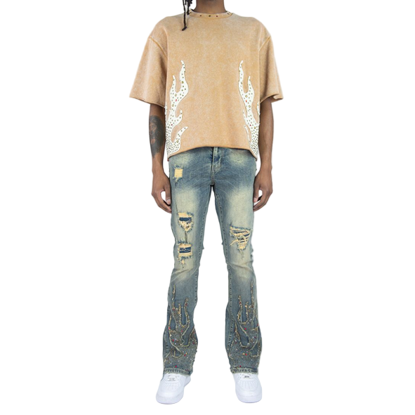 REBEL FIREFEST T-SHIRT-KHAKI