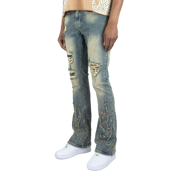 REBEL FIREFEST STACKED JEANS