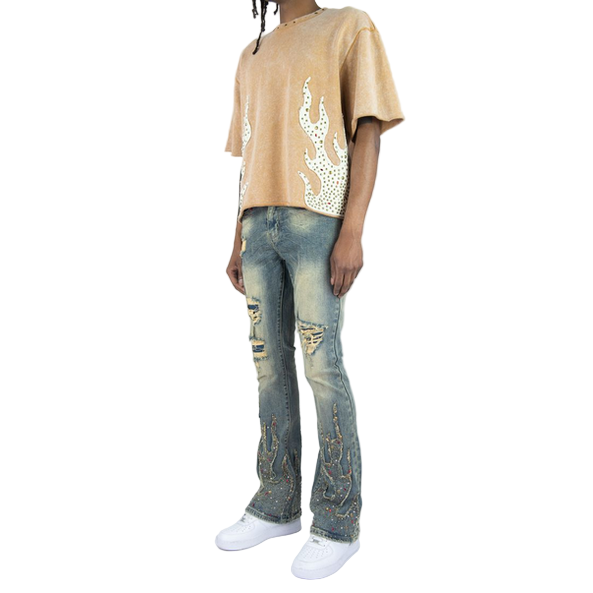 REBEL FIREFEST STACKED JEANS