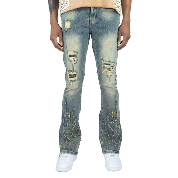 REBEL FIREFEST STACKED JEANS