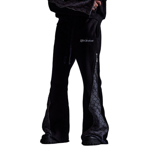 LIFTED ANCHORS "Orpheum" Flare Sweatpant (Deep Black)