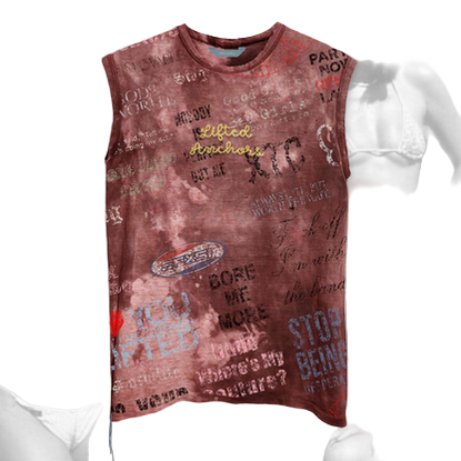 MILLENNIUM CUT OFF T-SHIRT-BURGUNDY