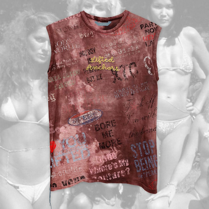 MILLENNIUM CUT OFF T-SHIRT-BURGUNDY