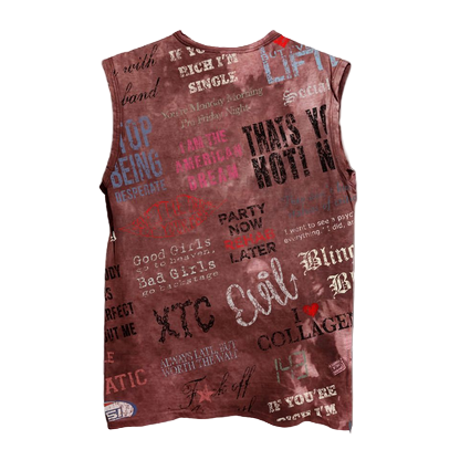 MILLENNIUM CUT OFF T-SHIRT-BURGUNDY