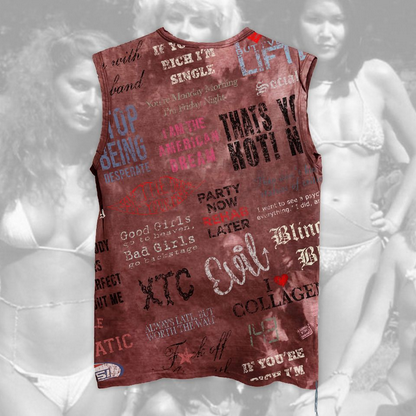 MILLENNIUM CUT OFF T-SHIRT-BURGUNDY