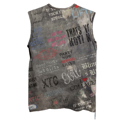 LIFTED ANCHORS MILLENNIUM CUT OFF T-SHIRT-SLATE