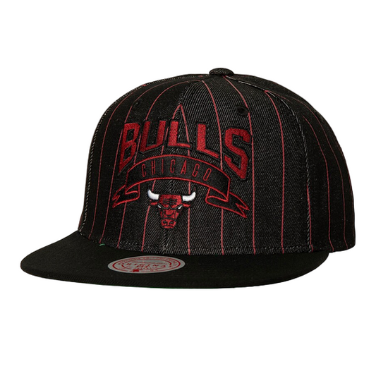 Mitchell & Ness Black Chicago Bulls Dem Stripes Snapback by Mitchell and Ness