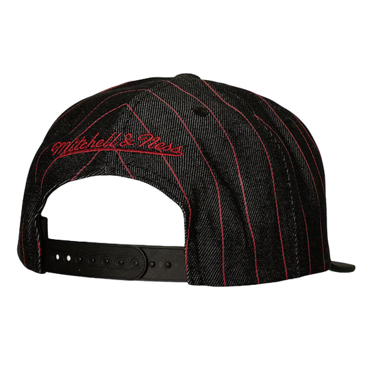 Mitchell & Ness Black Chicago Bulls Dem Stripes Snapback by Mitchell and Ness